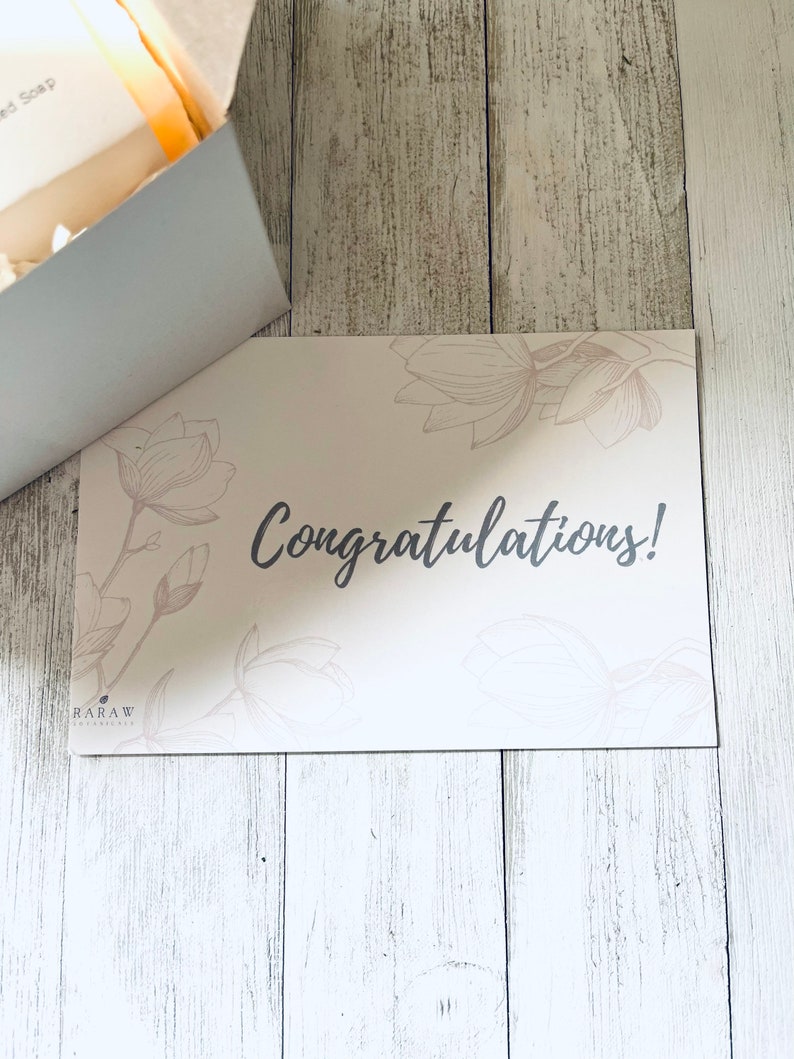 Congratulations note card to personalize for New Bride Gift Set.