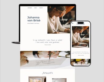 Showit Website Template for Artists & Photographers | Editorial Art Portfolio Design | Painter Fine Art Creative Website Theme