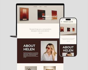Showit One Page Website Template for Artists | Intuitive Minimalist Art Portfolio | Fine Art Painter Illustrator Creative Website Theme