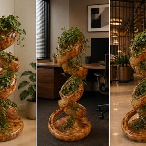 Spiralplanter STL-fil | Modern Helixvas, 3D-utskrivbar växthållare (digital nedladdning)