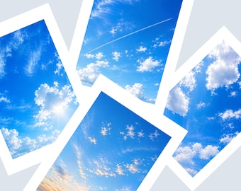Printable Sky Greeting Cards Set of 12 Folded Cards