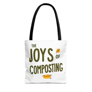 Eco-Friendly Tote Bag, Gardening Bag, Composting Enthusiast Gift, Reusable Shopping Tote, Sustainable Lifestyle Carryall