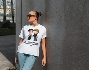 T-shirt artistique de rivalité chauffée | Chemise citation de livre | T-shirt de hockey queer OTP
