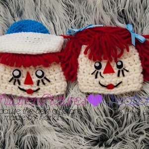 Crochet Raggedy Ann and Andy inspired twins pattern