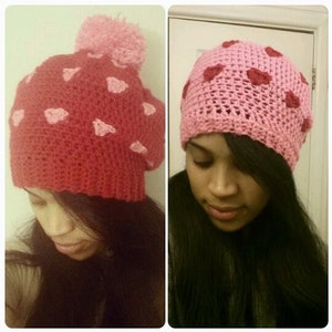 Bunches of Love, Valentine&#39;s hat, love hat, hearts hat, women hearts hat, Valentine&#39;s day hat, heart slouchy
