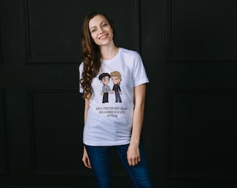 Camiseta Chibi de Shane Hollander x Ilya Rozanov / Camiseta de romance de hockey de rivales queer a amantes