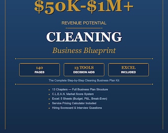Cleaning Business Plan Blueprint | Startup Financial Template, 13 Tools (2026 Edition)