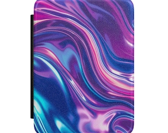 Holographic Kindle Case Y2K Pink Wave Kindle Cover Aesthetic Iridescent Paperwhite Case Fluid Art Kindle Accessory