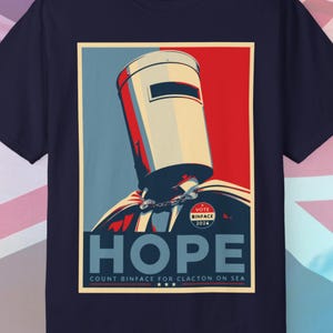 Graaf Binface T-shirt | Stem op Binface voor de tussentijdse verkiezingen in Clacton, anti-Farage shirt, Britse politieke humor, grappig Brits protestparodie cadeau