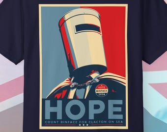 カウント・ビンフェイスTシャツ｜ビンフェイスに投票しようクラクトン補欠選挙Tシャツ、反ファラージシャツ、イギリスの政治ユーモア、面白いイギリスの抗議活動パロディギフト