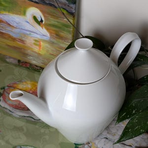Cafetera vintage de porcelana blanca Heinrich Grazie