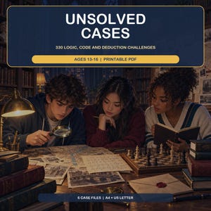 Teen Logic Puzzle Book Ages 13-16 | 330 Codes, Deduction and Unsolved Cases
