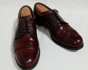 Vtg Allen Edmonds Men's Lexington Dress Shoes Burgundy, Size 11.5 B Resoled