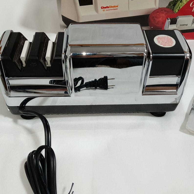Vtg Chefs Choice Kitchen Knife Sharpener Chrome Professional 100 Heavy Duty image 11