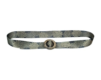 Croakies Belt Women's Y2K  Vintage Green Floral Made In USA 43" X 1.5"