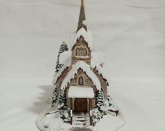 Thomas Kinkade Hawthorne Village Christmas Collection Light of Hope Church 2000