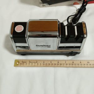 Vtg Chefs Choice Kitchen Knife Sharpener Chrome Professional 100 Heavy Duty image 12