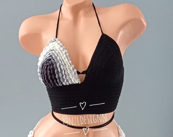 Top de crochê, top de corte de festival, bralette de festival, top de cor de verão, top de crochê, roupas de festival, corpete de crochê, top feminino, 2022