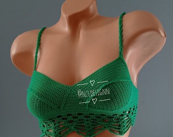 Top de crochê, top de corte de festival, bralette de festival, top de cor de verão, top de crochê de primavera, roupas de festival, corpete de crochê, top feminino, 2022
