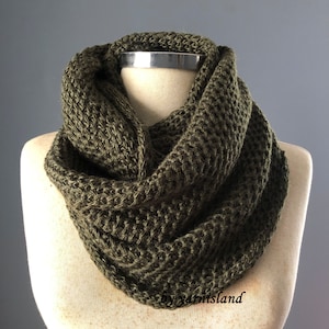 Christmas Sale, Scarves, unisex, Hunter green scarf, knit scarf, 12 colors, Cowl Scarf, gift for her, İnfinity scarf, chunky scarf