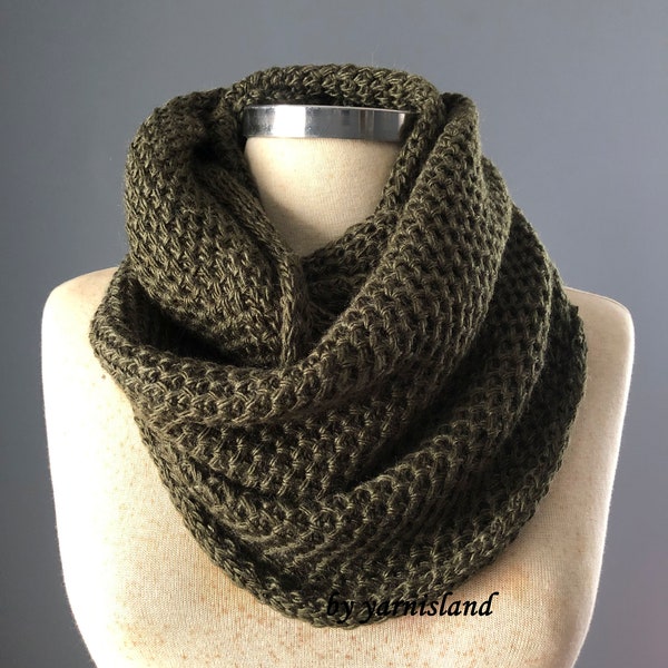 Christmas Sale, Scarves, unisex, Hunter green scarf, knit scarf, 12 colors, Cowl Scarf, gift for her, İnfinity scarf, chunky scarf