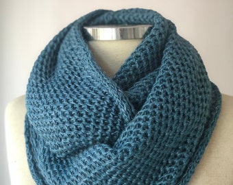 Christmas  Sale, Cowl Scarf, knit scarf, denim scarf, gift for her, chunky scarf, infinity scarf, scarf, Birthday gift, Christmas gift