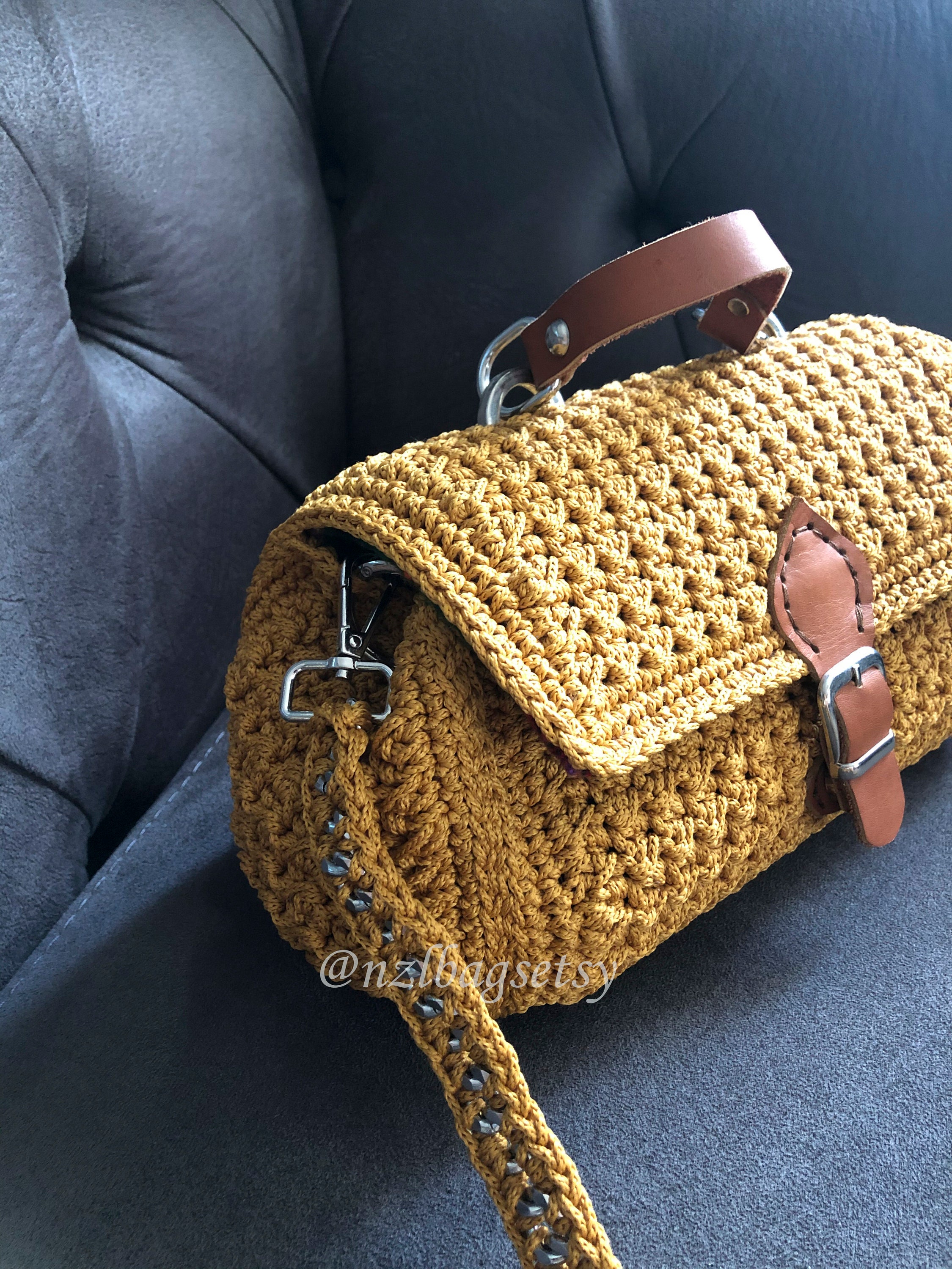 Mothers Day Sale Crochet bag shoulder bag chain strap | Etsy