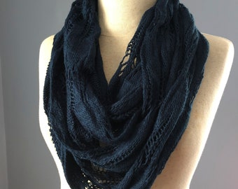 Christmas Sale, Knit scarf, infinity scarf, Dark Blue scarf, scarf, fall accessories, 12 colors, cowl scarf, chunky scarf, gift for her