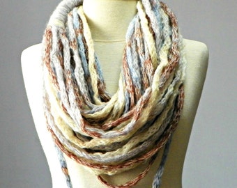 fluffy infinity scarf, chunky scarf, Cowl scarf, winter accessories, tube knit scarf, circle scarf, cowl scarf, knit scarf, Birthday sale