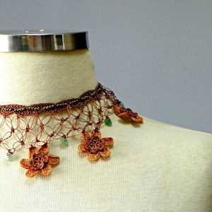 Crochet collar necklace, handmade crochet flower neckwarmer, women accessories, Birthday gift, gift for her, gift idea