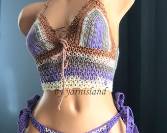 Crochet bikini set, Crochet Swimwear, Triangle bikini, Crochet swimsuit, Boho bikini, Bathing suit, women bikini, gift for her, 2021