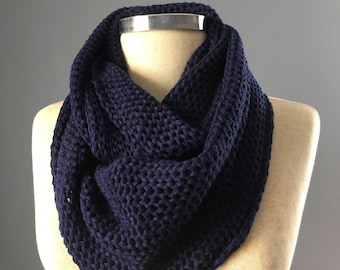 Christmas Sale, Scarves, unisex, Dark blue scarf, knit scarf, 12 colors, Cowl Scarf, gift for her, İnfinity scarf, scarf, chunky scarf