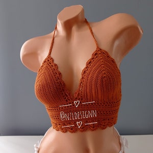 Virkad topp, Festival Crop Top, Festival Bralette, Sommarfärgad topp, Virkad BH, Festivalkläder, Virkad bikini, Damtopp, 2022 Color 2