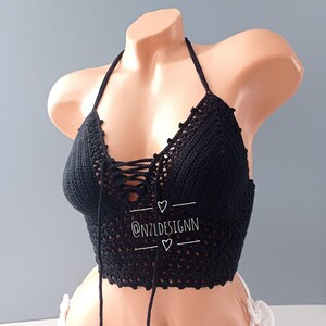 Virkad topp, Festival Crop Top, Festival Bralette, Sommarfärgad topp, Virkad BH, Festivalkläder, Virkad bikini, Damtopp, 2022 Color 5