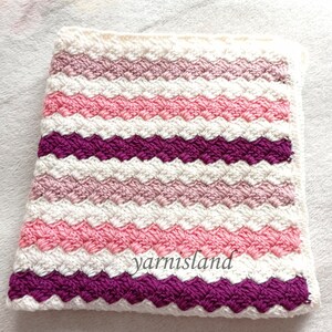 Baby blanket, crochet blanket, stripet blanket, handmade, crochet afghan throw, Baby Girl Blanket, Baby Shower Gift, Home Decor image 5