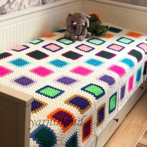 Christmas Sale, Granny Square blanket, crochet blanket, colorful blanket, handmade bedspread, crochet afghan throw, Crochet blanket