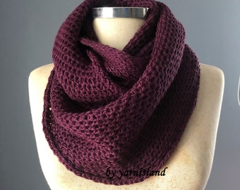 Christmas  Sale, Scarves, unisex, Purple scarf, knit scarf, 12 colors, Cowl Scarf, İnfinity scarf, chunky scarf, gift for her, Gift