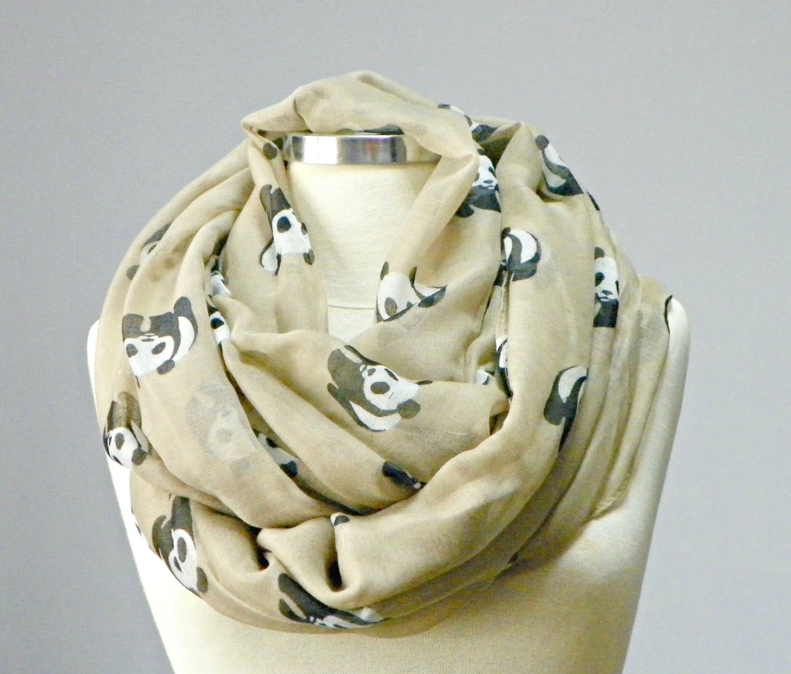 Camel panda scarf animal print scarf infinity scarf loop | Etsy