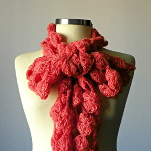 Crochet scarf soft mohair yarn, handmade chunky neckwarmer, winter women accessories, long scarf fall fashion, infinity scarf, cowl scarf