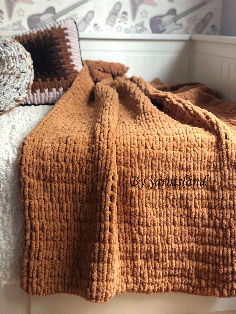 Sale Super Soft Blanket Bulky Knit Blanket Camel Hair Etsy