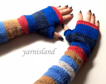 Valentine's day Sale, Colorful gloves, Knitting fingerless gloves, Long Women gloves, Crochet gloves, gift for her, gift idea, Gift