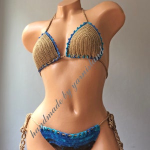 Crochet bikini set, Crochet Swimwear, Triangle bikini, Crochet swimsuit, Boho bikini, Bathing suit,Beach fashion, women bikini, gift for her