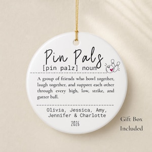 Personalized Bowling Christmas Ornament | Custom Bowling Team Gifts | Pin Pal Girls Bowling Teammate Gift | End of Season Gift