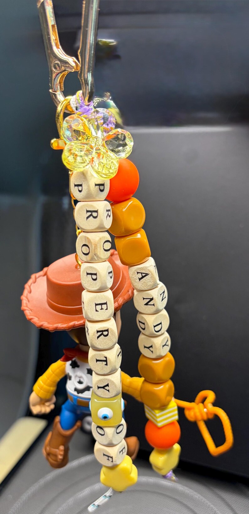 Sheriff Woody Bag Charm: Interactive Toy Story Keychain with Twirling Lasso image 2