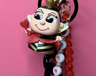 Queen of Hearts Bag Charm – Whimsical Chibi Wonderland Keychain Accessory