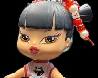 Bratz Babyz Jade Charm, Handmade Y2K Kool Kat Keychain, Beaded Kawaii Backpack Accessory