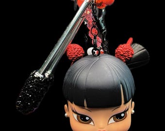 Bratz Babyz Jade Charm, Handmade Y2K Kool Kat Keychain, Beaded Kawaii Backpack Accessory