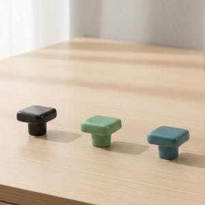 Cute Minimalist Ceramic Cabinet Knob for Kids Room, Creamy Color Drawer Pull, Colorful Wardrobe Handle