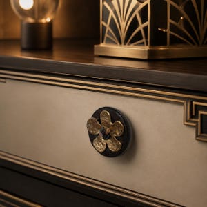 Luxury Flower Cabinet Knob, Brass Floral Drawer Pull, Gold Zinc Alloy Furniture Handle, American Style Dresser Hardware Gift