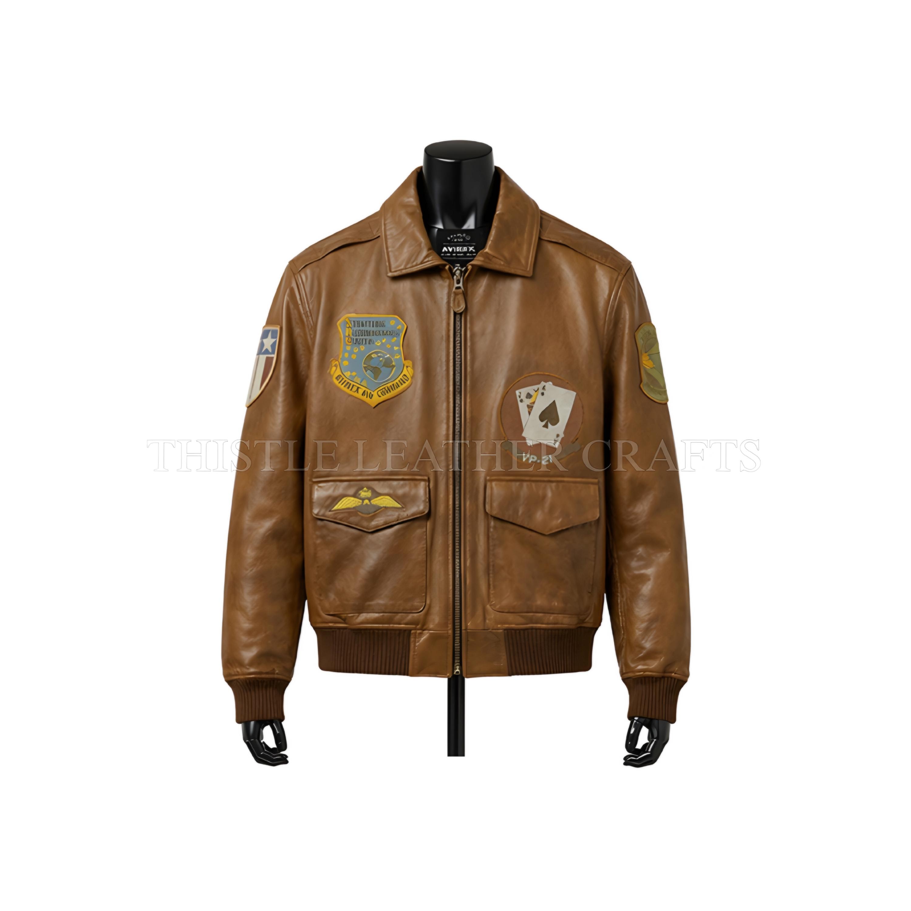 Men's Vintage Brown Avirex Leather Jacket | Classic Style With